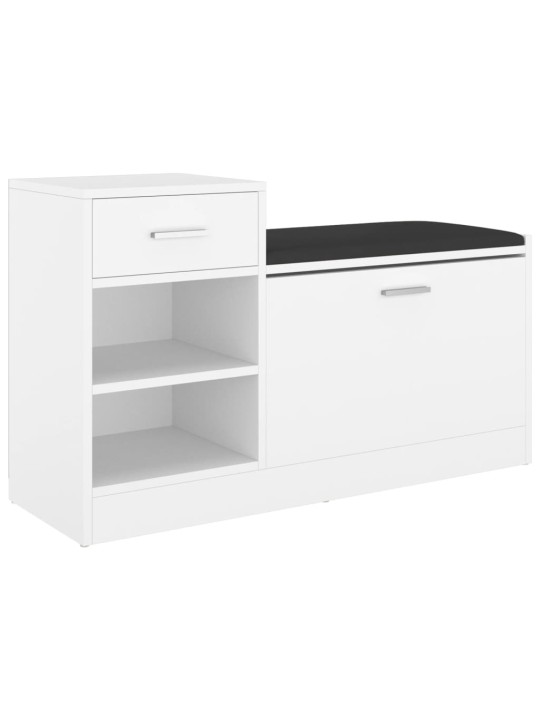 Lavice s botníkem bílá 94,5 x 31 x 57 cm kompozitní dřevo