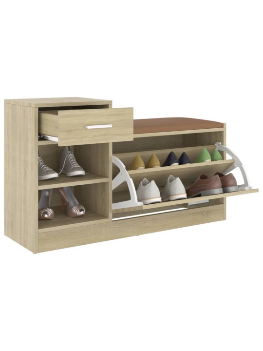 Lavice s botníkem sonoma dub 94,5x31x57 cm kompozit