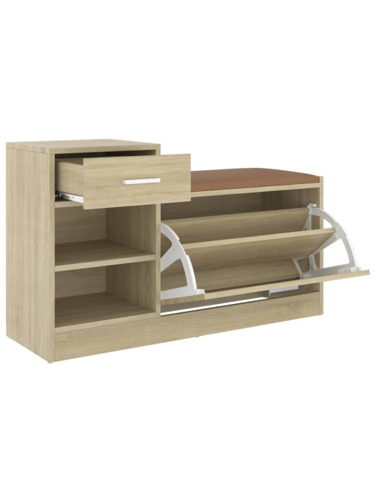 Lavice s botníkem sonoma dub 94,5x31x57 cm kompozit