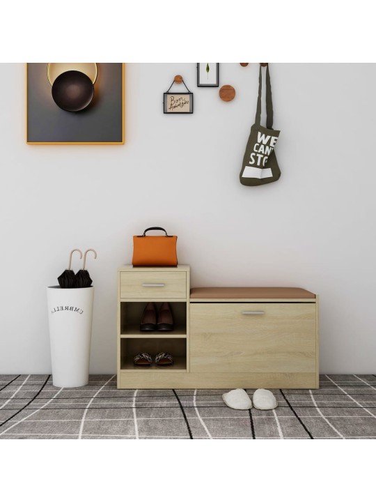 Lavice s botníkem sonoma dub 94,5x31x57 cm kompozit
