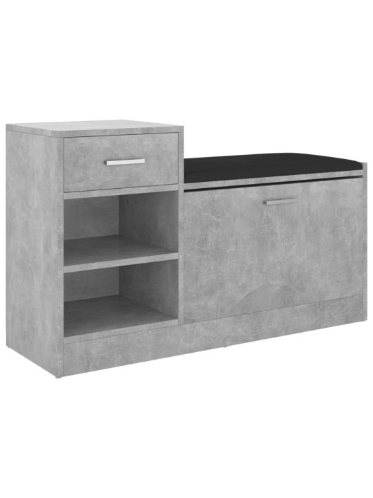 Lavice s botníkem betonově šedá 94,5 x 31 x 57 cm kompozit