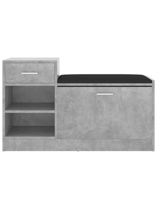 Lavice s botníkem betonově šedá 94,5 x 31 x 57 cm kompozit