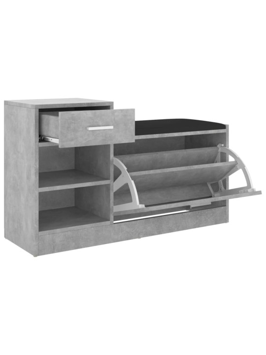 Lavice s botníkem betonově šedá 94,5 x 31 x 57 cm kompozit