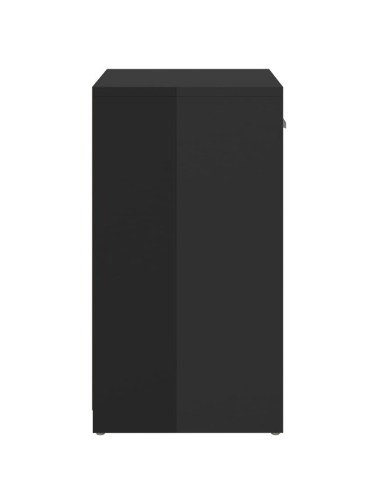 Lavice s botníkem černá vysoký lesk 94,5x31x57 cm kompozit