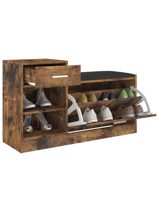 Lavice s botníkem kouřový dub 94,5x31x57 cm kompozitní dřevo