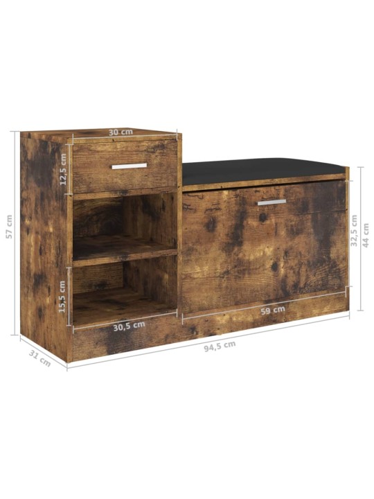 Lavice s botníkem kouřový dub 94,5x31x57 cm kompozitní dřevo