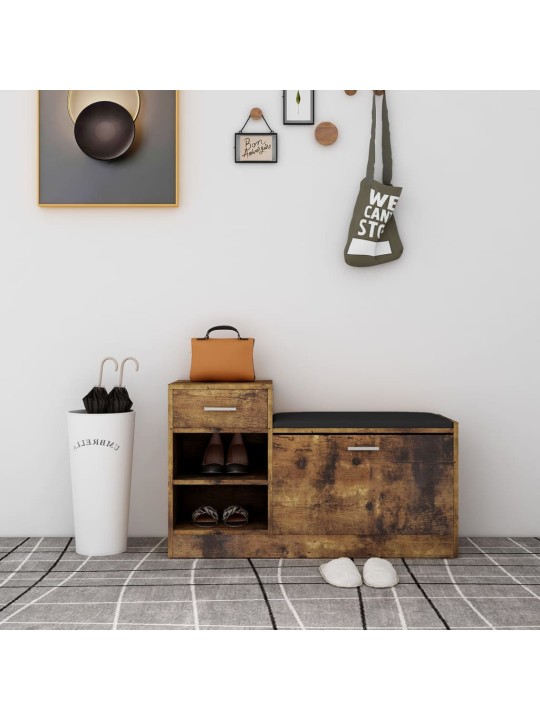 Lavice s botníkem kouřový dub 94,5x31x57 cm kompozitní dřevo