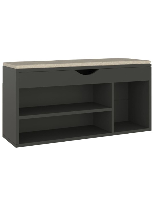 Lavice s botníkem a poduškou šedá 104x30x49 cm kompozitní dřevo