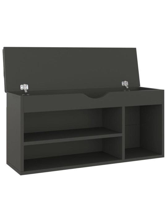 Lavice s botníkem a poduškou šedá 104x30x49 cm kompozitní dřevo
