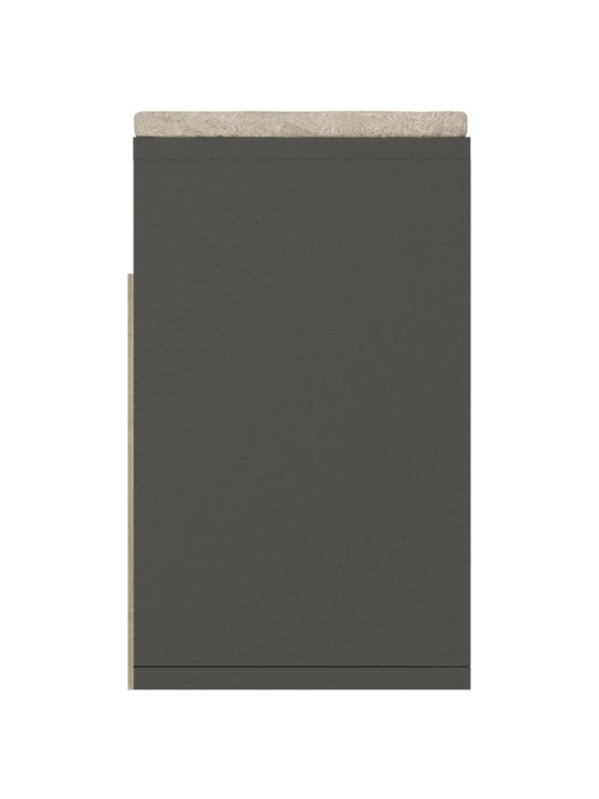 Lavice s botníkem a poduškou šedá 104x30x49 cm kompozitní dřevo
