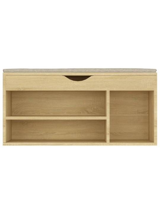 Lavice s botníkem a poduškou dub sonoma 104x30x49 cm kompozit