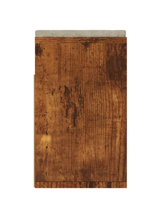 Lavice s botníkem a poduškou kouřový dub 104x30x49 cm kompozit