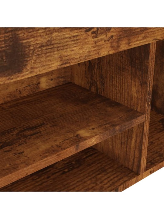 Lavice s botníkem a poduškou kouřový dub 104x30x49 cm kompozit