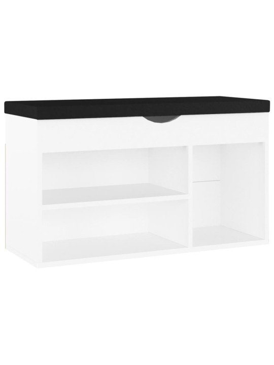 Lavice s botníkem a poduškou bílá 80x30x47 cm kompozitní dřevo