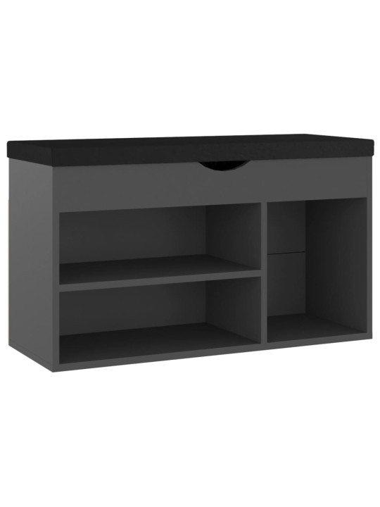 Lavice s botníkem a poduškou šedá 80x30x47 cm kompozitní dřevo