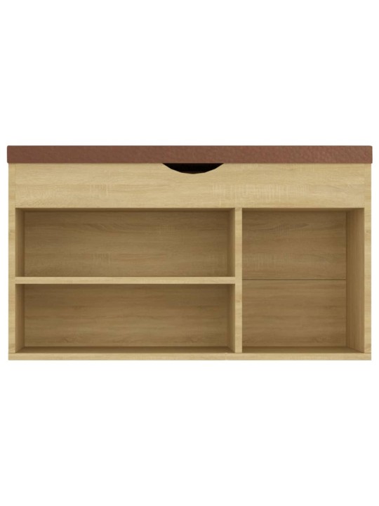 Lavice s botníkem a poduškou dub sonoma 80x30x47 cm kompozit