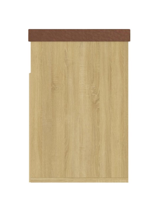 Lavice s botníkem a poduškou dub sonoma 80x30x47 cm kompozit
