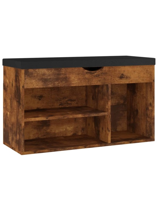 Lavice s botníkem a poduškou kouřový dub 80x30x47 cm kompozit