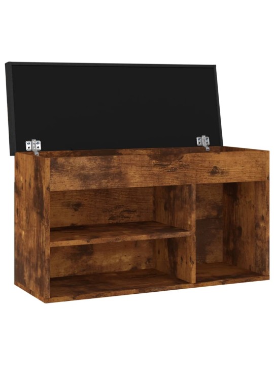 Lavice s botníkem a poduškou kouřový dub 80x30x47 cm kompozit