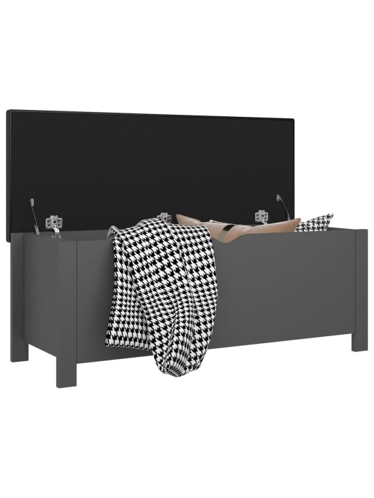 Úložný box s poduškou šedý 105 x 40 x 45 cm kompozitní dřevo