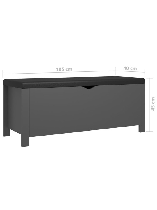 Úložný box s poduškou šedý 105 x 40 x 45 cm kompozitní dřevo