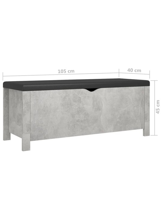 Úložný box s poduškou betonově šedý 105 x 40 x 45 cm kompozit