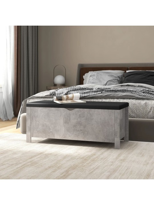 Úložný box s poduškou betonově šedý 105 x 40 x 45 cm kompozit
