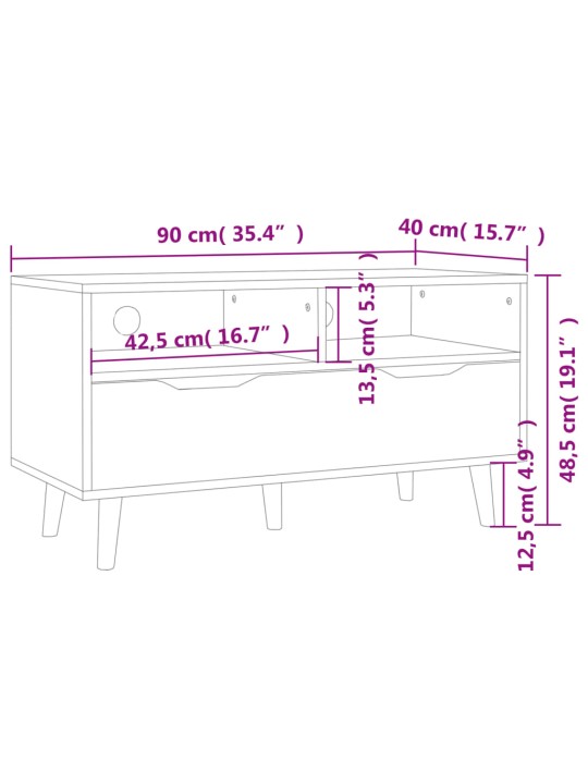 TV skříňka betonově šedá 90 x 40 x 48,5 cm kompozitní dřevo