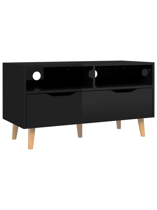 TV skříňka černá vysoký lesk 90 x 40 x 48,5 cm kompozitní dřevo
