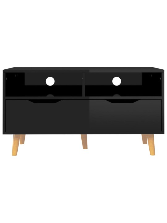 TV skříňka černá vysoký lesk 90 x 40 x 48,5 cm kompozitní dřevo