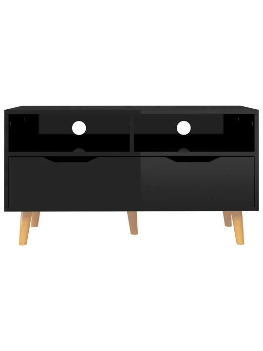 TV skříňka černá vysoký lesk 90 x 40 x 48,5 cm kompozitní dřevo