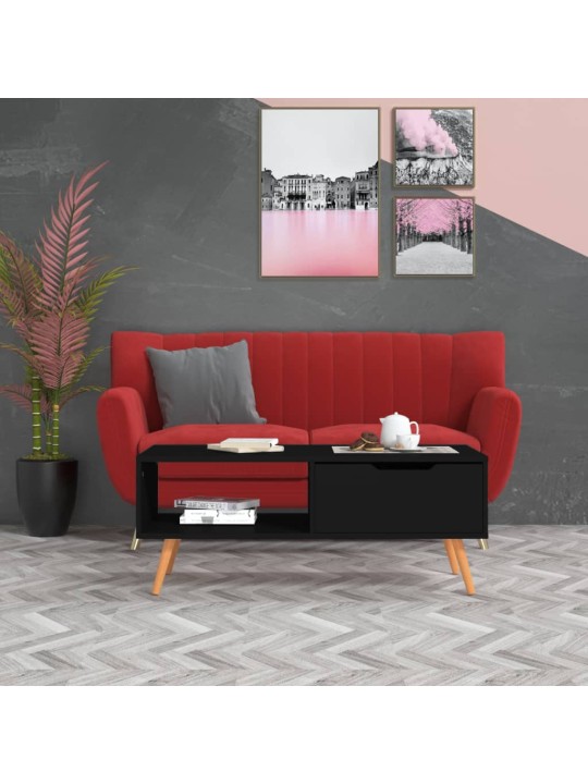 Konferenční stolek černý 100 x 49,5 x 43 cm kompozitní dřevo