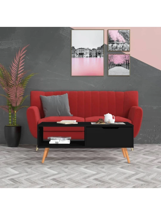 Konferenční stolek černý 100 x 49,5 x 43 cm kompozitní dřevo