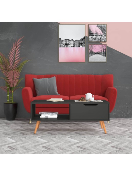 Konferenční stolek šedý 100 x 49,5 x 43 cm kompozitní dřevo