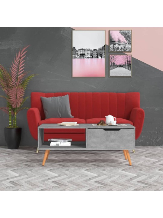 Konferenční stolek betonově šedý 100x49,5x43cm kompozitní dřevo