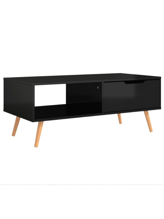 Konferenční stolek černý lesklý 100x49,5x43 cm kompozitní dřevo