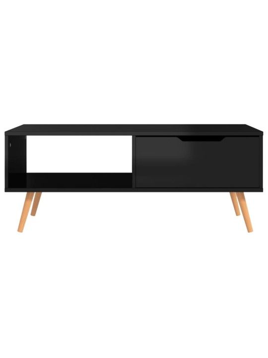 Konferenční stolek černý lesklý 100x49,5x43 cm kompozitní dřevo