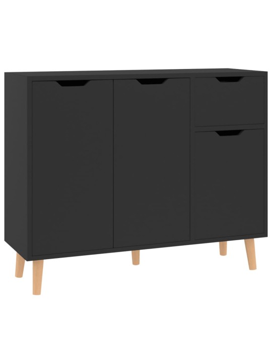 Příborník černý s vysokým leskem 90x30x72 cm kompozitní dřevo