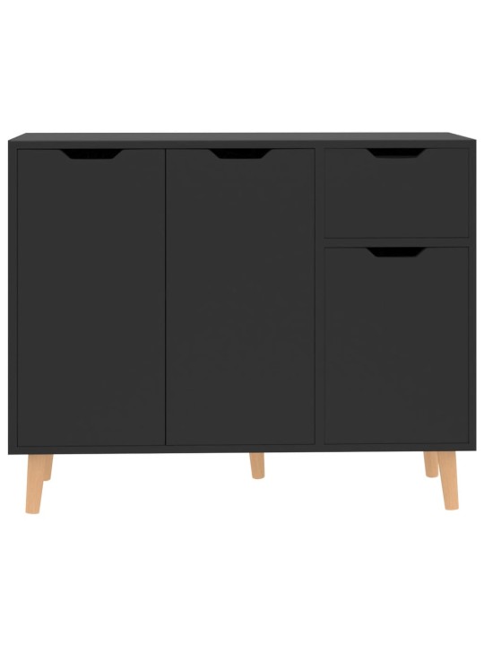 Příborník černý s vysokým leskem 90x30x72 cm kompozitní dřevo