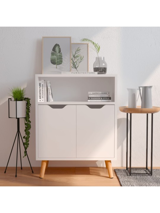 Příborník bílý s vysokým leskem 60x30x72 cm kompozitní dřevo
