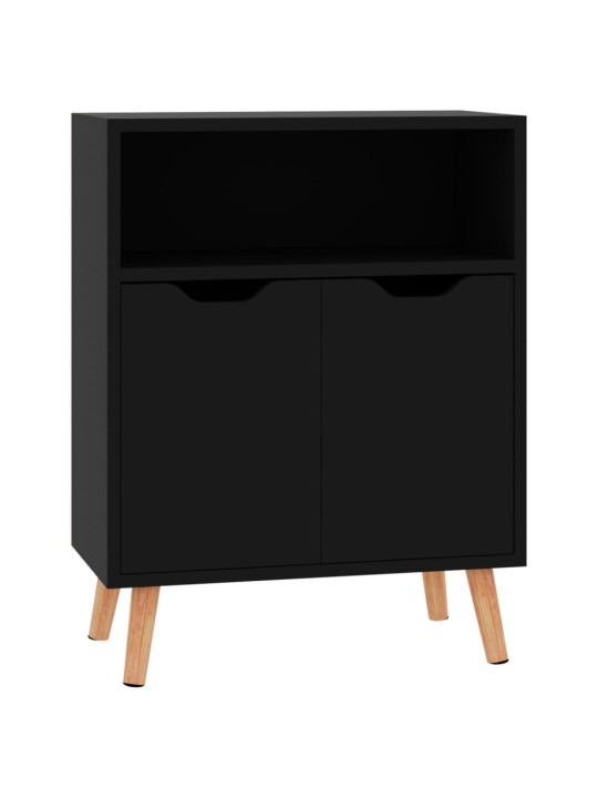 Příborník černý s vysokým leskem 60x30x72 cm kompozitní dřevo