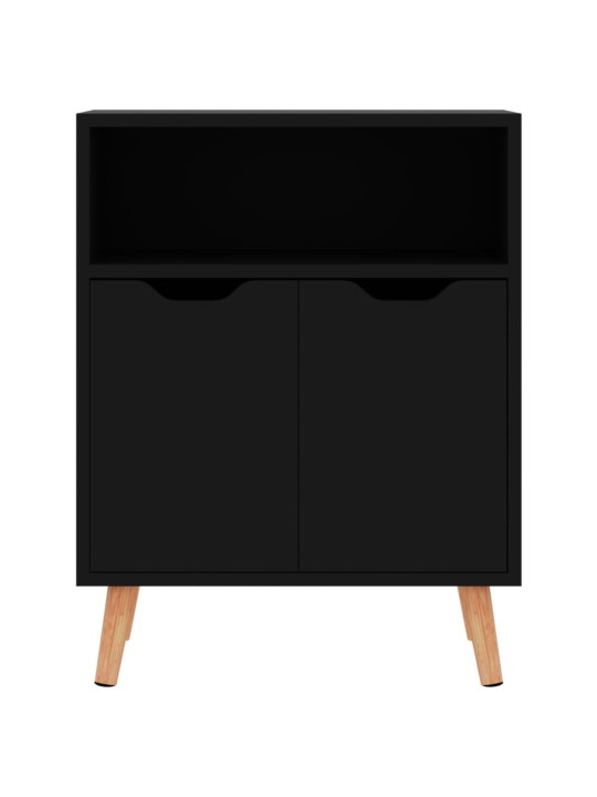 Příborník černý s vysokým leskem 60x30x72 cm kompozitní dřevo