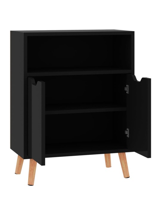 Příborník černý s vysokým leskem 60x30x72 cm kompozitní dřevo
