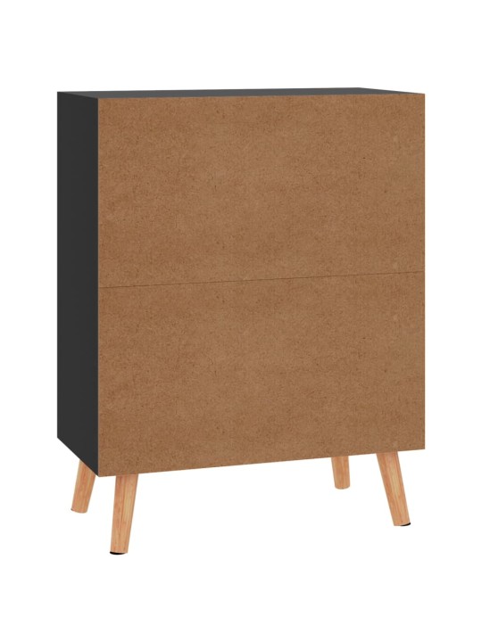 Příborník černý s vysokým leskem 60x30x72 cm kompozitní dřevo