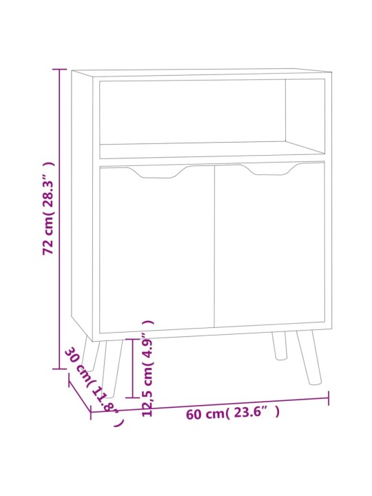 Příborník černý s vysokým leskem 60x30x72 cm kompozitní dřevo