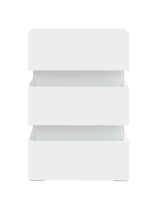Noční stolek s LED bílý 45 x 35 x 67 cm kompozitní dřevo