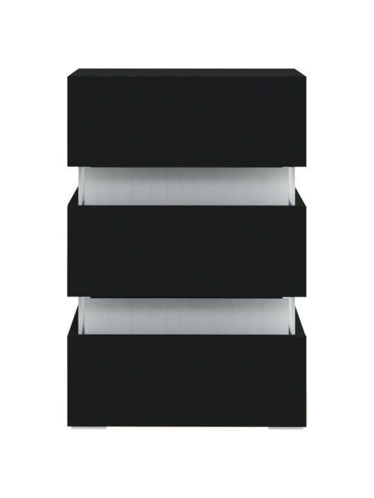 Noční stolek s LED černý 45 x 35 x 67 cm kompozitní dřevo