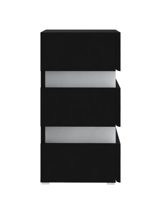 Noční stolek s LED černý 45 x 35 x 67 cm kompozitní dřevo