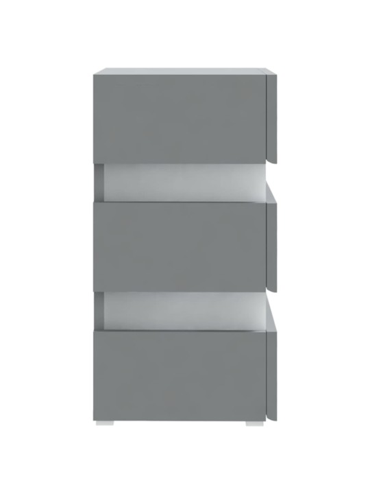 Noční stolek s LED šedý 45 x 35 x 67 cm kompozitní dřevo