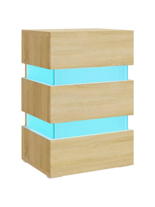 Noční stolek s LED dub sonoma 45 x 35 x 67 cm kompozitní dřevo